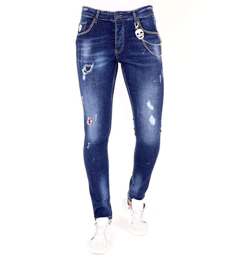Local Fanatic Men Ripped Jeans Slim Fit - 1025 - Blue