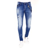 Local Fanatic Men Embroidered Jeans - 1035 - Blue