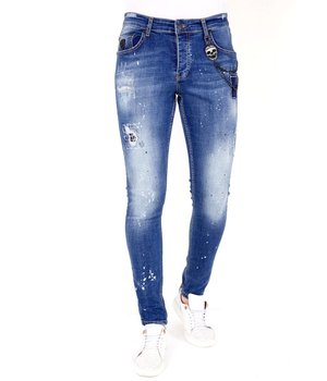 Local Fanatic Men Embroidered Jeans - 1035 - Blue