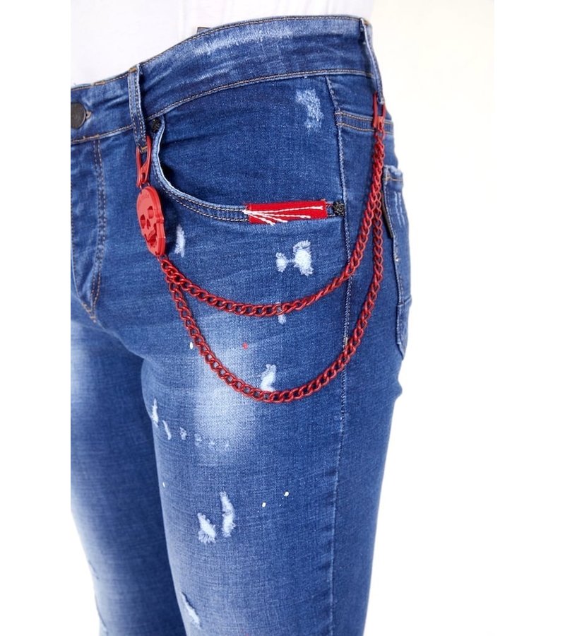 Local Fanatic Embroidered Jeans Men - 1030 - Blue