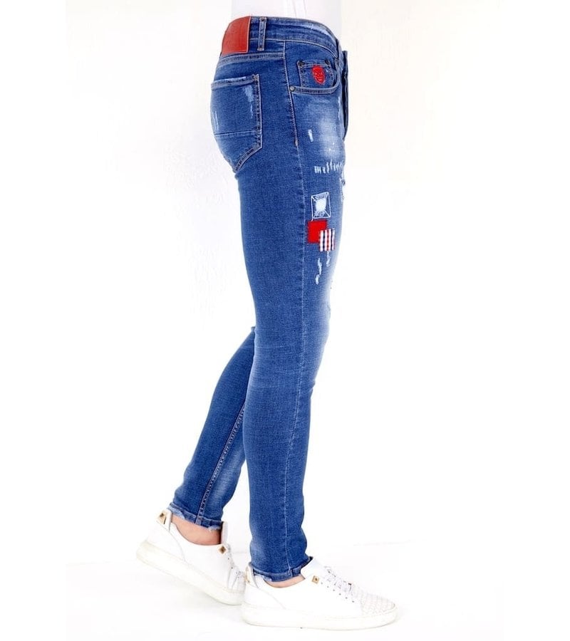 Local Fanatic Embroidered Jeans Men - 1030 - Blue