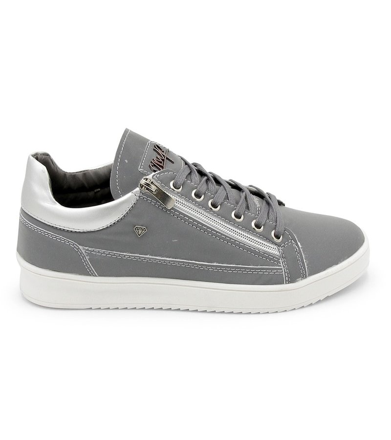 Cash Money Men Sneakers Reflect Grey White - CMS97 - Grey