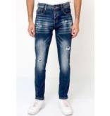 True Rise Slim Fit Ripped Jeans Mens - D-3134 - Blue