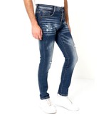 True Rise Slim Fit Ripped Jeans Mens - D-3134 - Blue
