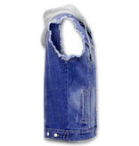 Enos Mens Denim Vest With Hoodie - RJ9103 -  Blue