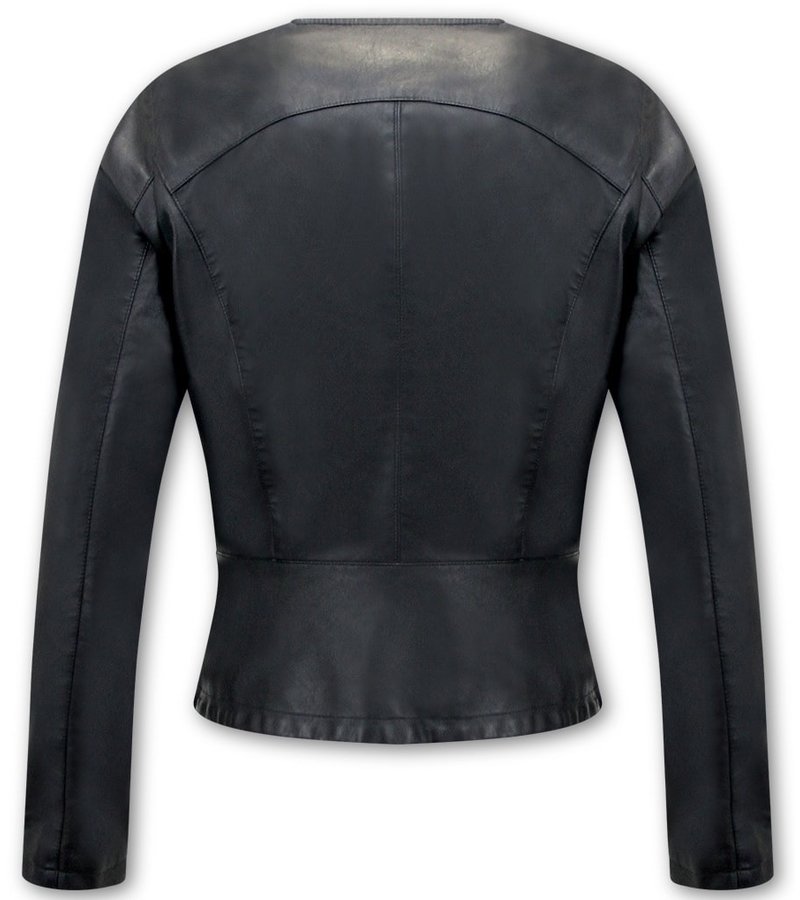 Bludeise Ladies Leather Jackets UK - AY171 - Black