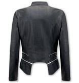Bludeise Women Leather Jacket - AY152 - Black