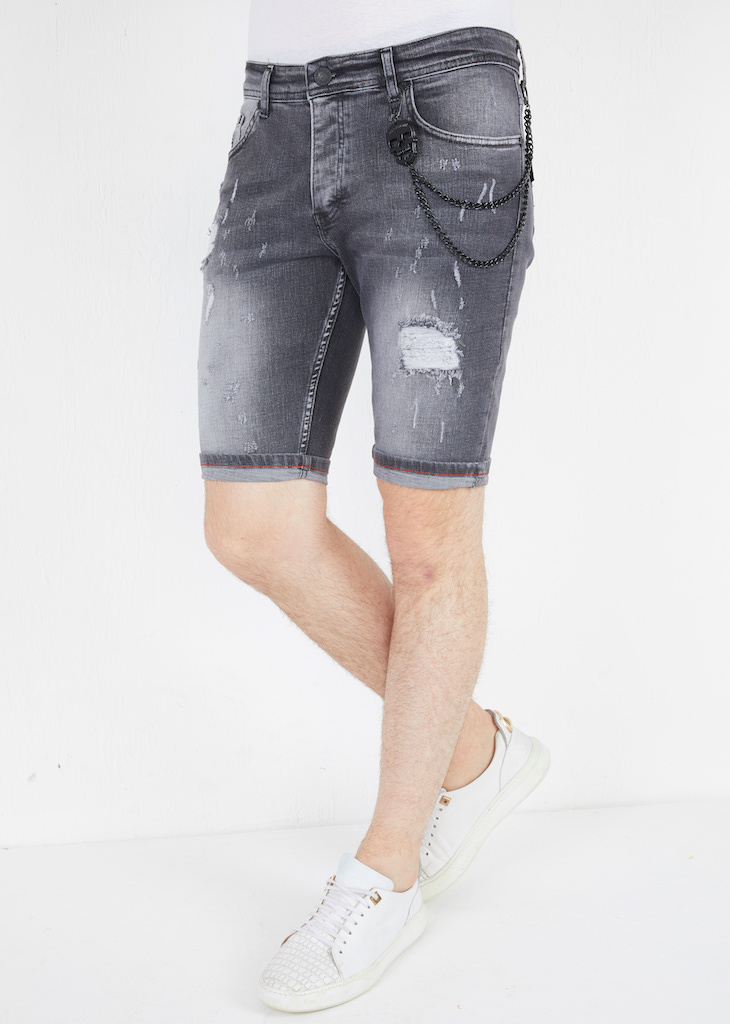 black jean shorts mens outfit