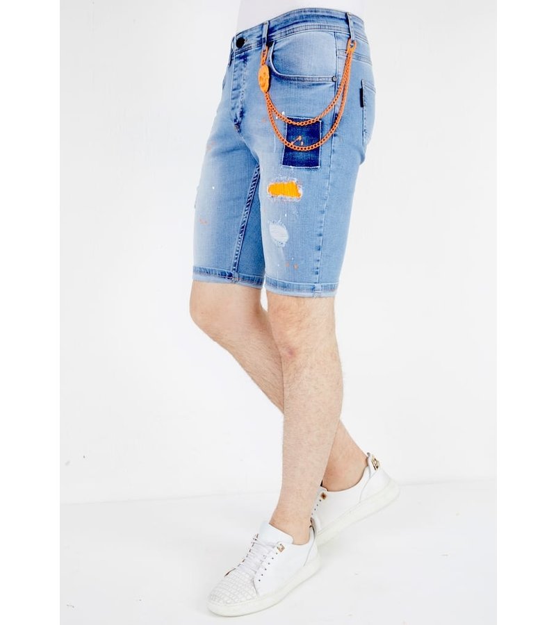 Lu's Chic Men's Shorts Ripped Jeans Slim Fit Denim Shorts Knee Length  Straight Casual Fashion Big and Tall with Pockets Style2 36 - Walmart.com