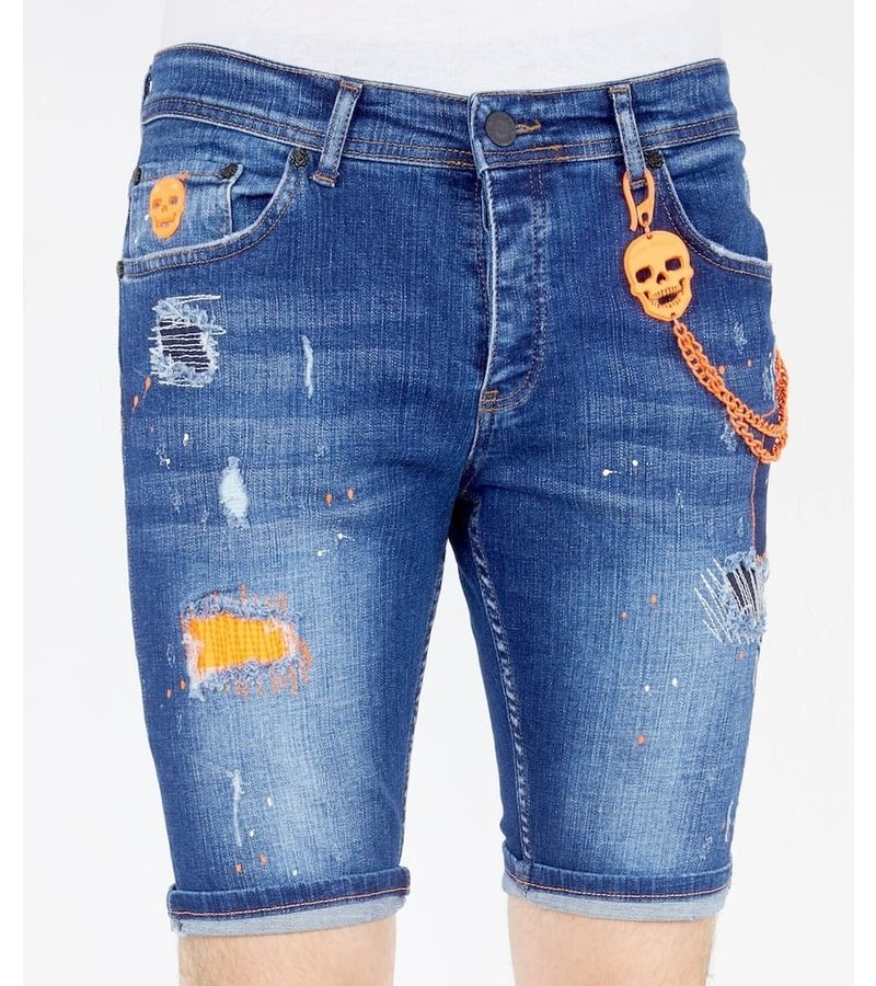 Local Fanatic Ripped Jeans Shorts - 1049 - Blue