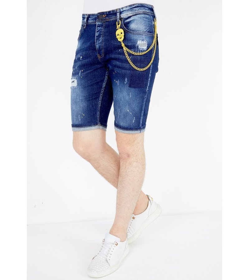 Local Fanatic Denim Mens Shorts Ripped - 1052 - Blue