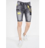 Local Fanatic Mens Ripped Jeans Shorts - 1053 - Grey
