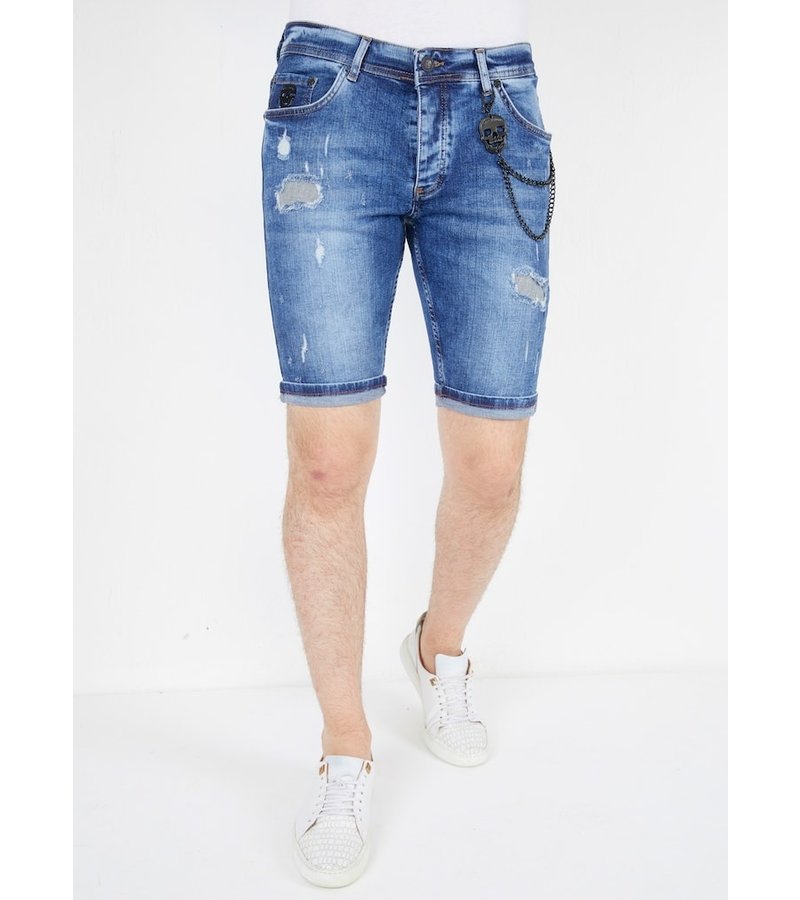 Local Fanatic Slim Fit Jeans Shorts Mens - 1054 - Blue