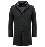 Enos High Neck Classy Men Winter Coats - ZMC-8039	- Black