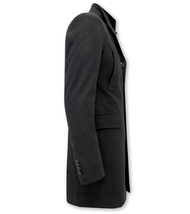 Enos High Neck Classy Men Winter Coats - ZMC-8039	- Black