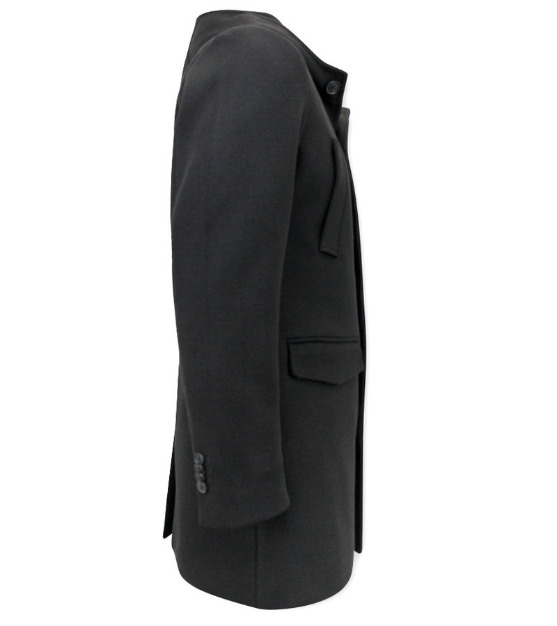 Enos Classic Coats With Hood For Men - QQC-8768 - Black