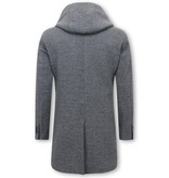 Enos Classic Coats With Hood For Men - QQC-8768 - Grey