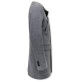 Enos Classic Coats With Hood For Men - QQC-8768 - Grey