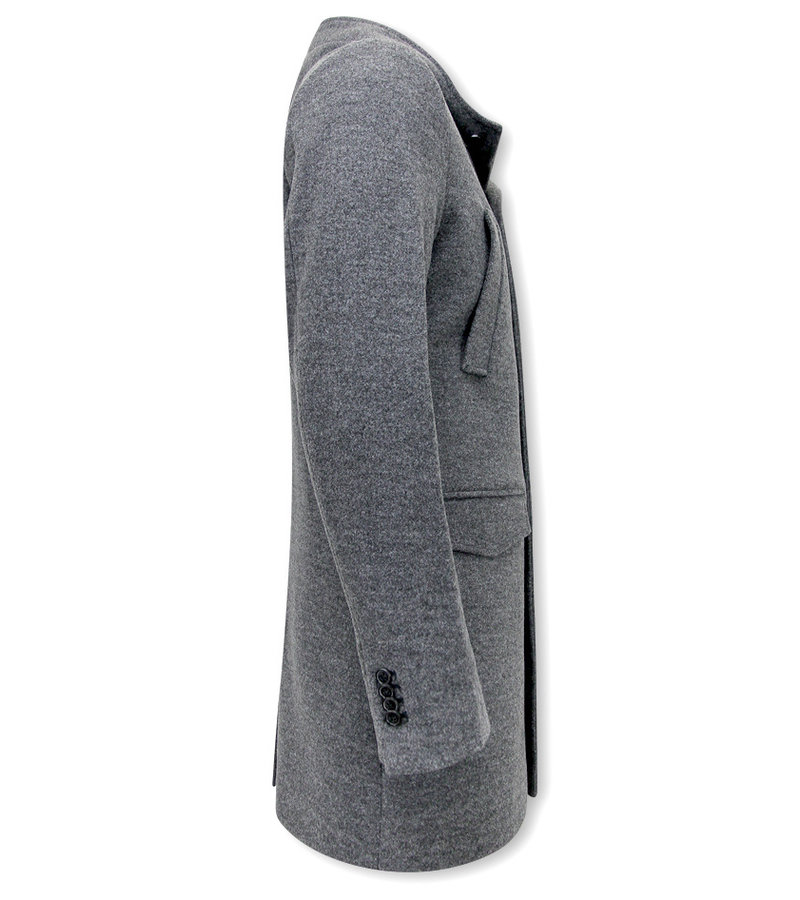 Enos Classic Coats With Hood For Men - QQC-8768 - Grey