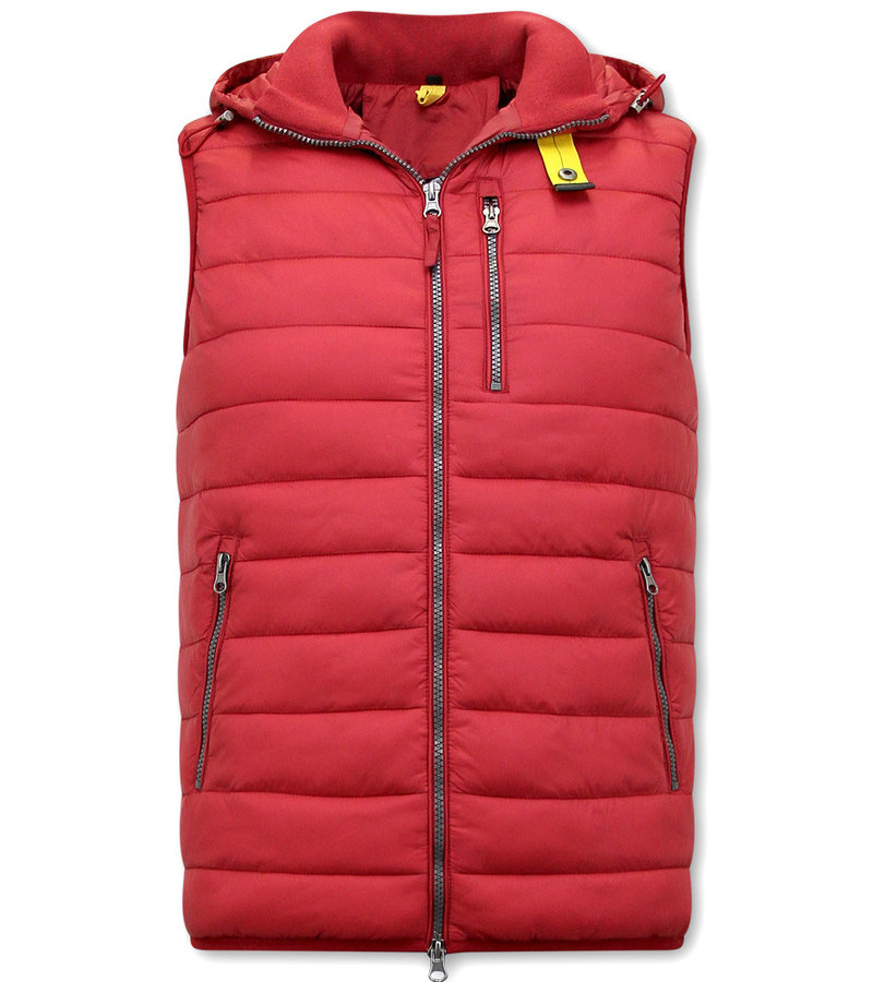 Enos Mens Body Warmer With Hood - 8207 - Red
