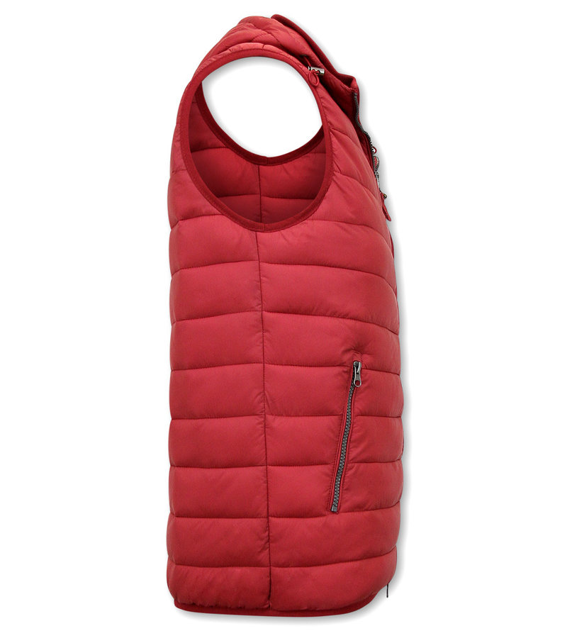 Enos Mens Body Warmer With Hood - 8207 - Red