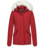 Matogla Women Winter Jackets With Hood Fur - 5897R - Red