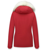 Matogla Women Winter Jackets With Hood Fur - 5897R - Red