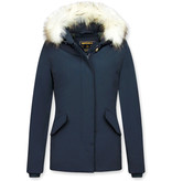 Matogla Women Winter Jackets With Hood Fur - 5897B - Blue