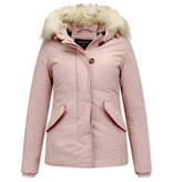 Matogla Women Winter Jackets With Hood Fur - 5897P - Pink