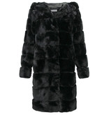 Gentile Bellini Ladies Faux Fur Coat With Hood - 610Z - Black