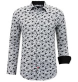 Tony Backer Cat Printed Shirt For Men Slim Fit - 3093 - White