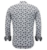 Tony Backer Cat Printed Shirt For Men Slim Fit - 3093 - White