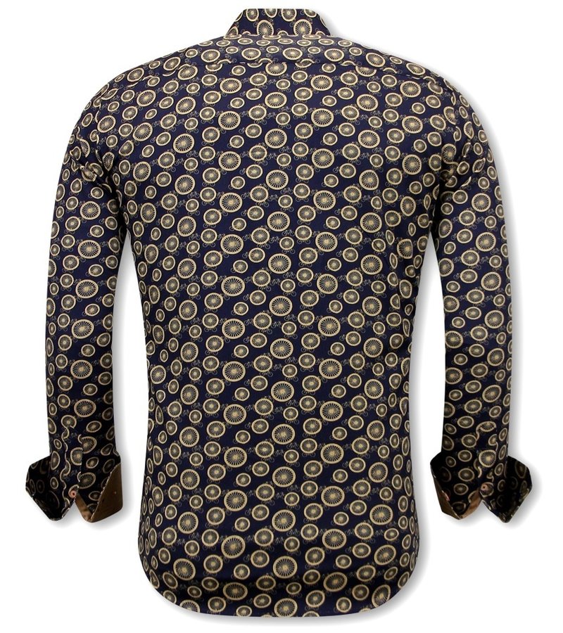 Tony Backer Bicycle Printed Men Shirts Slim Fit - 3094 - Brown