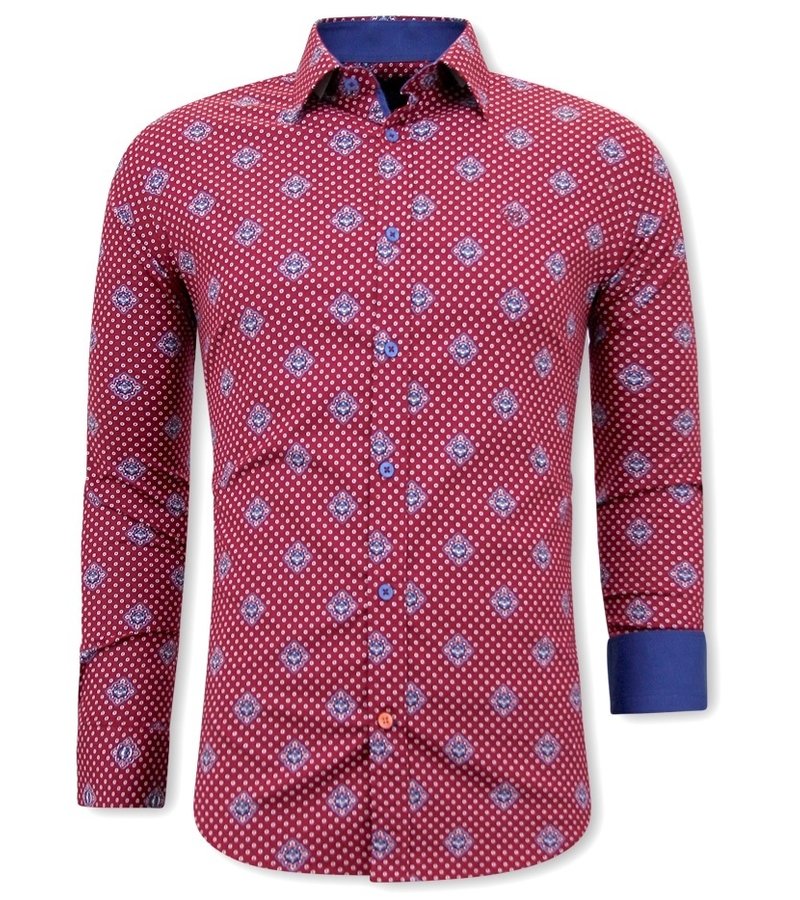 Tony Backer Printed Mens Shirts Slim Fit - 3087 - Red