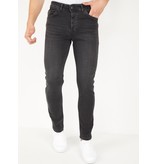 True Rise Men's Stretch Jeans With Spandex - DP03 - Grey