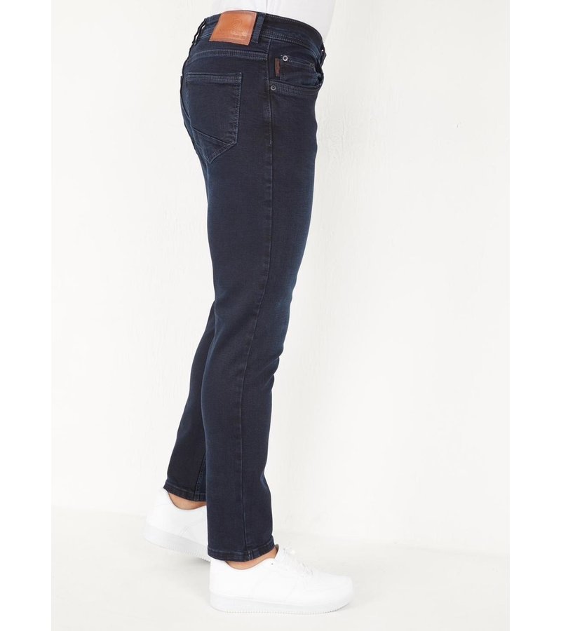 True Rise Dark Blue Jeans Straight Fit Stretch - DP12