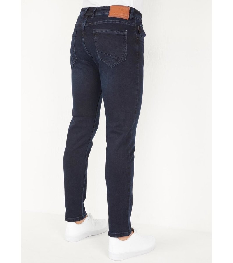 True Rise Dark Blue Jeans Straight Fit Stretch - DP12