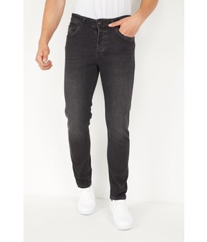 True Rise Men's Denim Jeans Regular Fit Stretch - DP17 - Grey