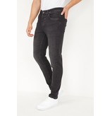 True Rise Men's Denim Jeans Regular Fit Stretch - DP17 - Grey