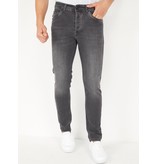 True Rise Jeans For Men Stretch Regular Fit - DP19 - Grey