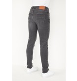 True Rise Jeans For Men Stretch Regular Fit - DP19 - Grey