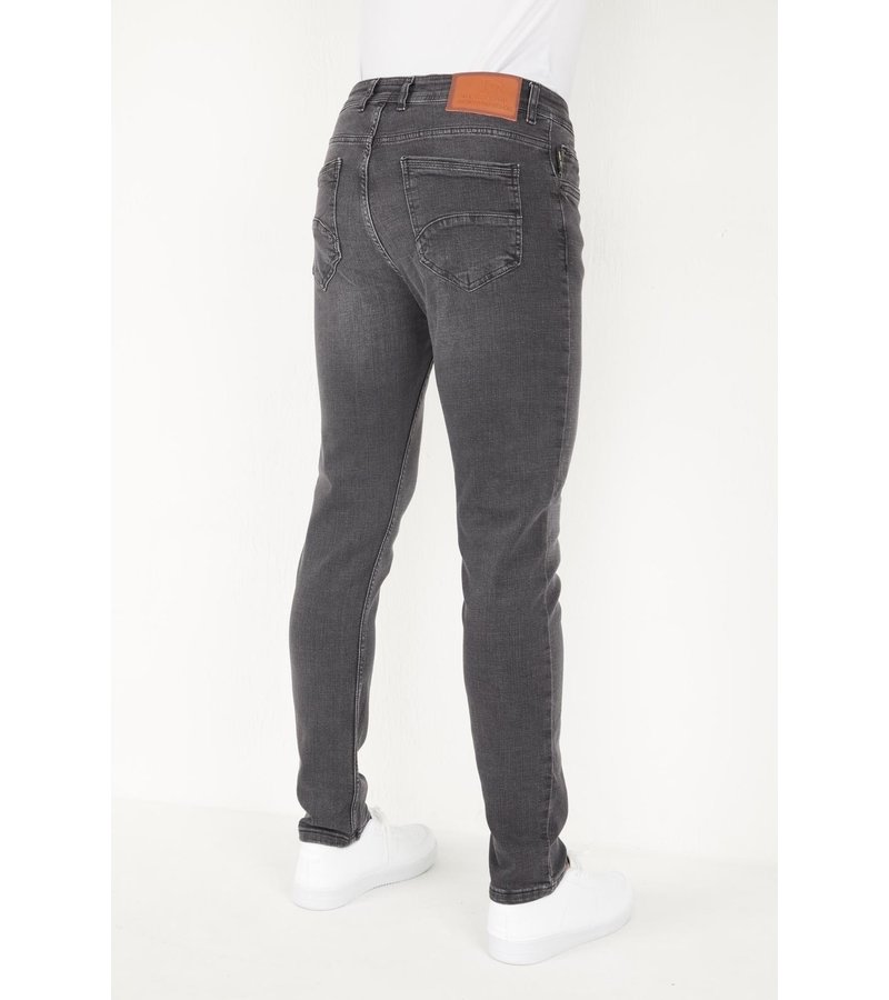 True Rise Jeans For Men Stretch Regular Fit - DP19 - Grey