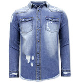 Enos Ripped Denim Shirt Outfit - 9021 - Blue