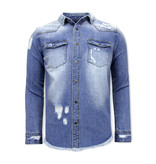 Enos Ripped Denim Shirt Outfit - 9021 - Blue