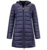 Gentile Bellini Women's Reversible Puffer Coat - 2161-B - Blue