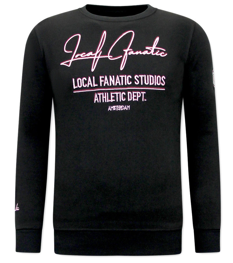 Local Fanatic Sweatshirt For Mens Athletic Dept -11-6518ZR - Black / Pink