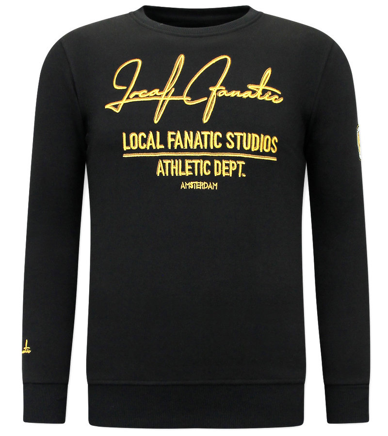 Local Fanatic Sweatshirt For Mens Athletic Dept -11-6518ZG - Black / Gold