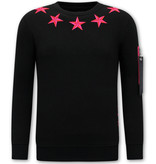 Local Fanatic Mens Sweater Royal Stars - 11-6506ZR - Black / Pink