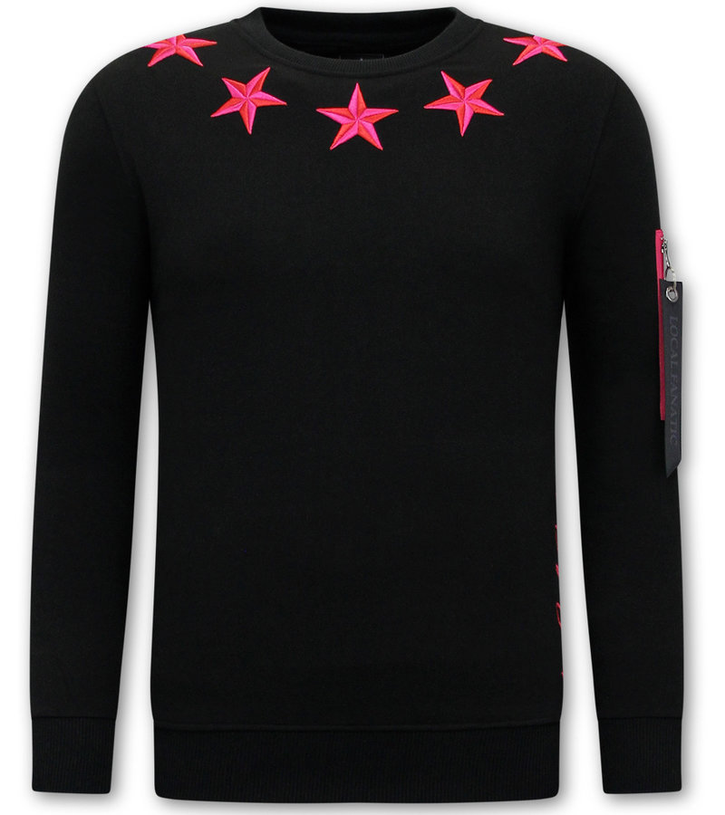 Local Fanatic Mens Sweater Royal Stars - 11-6506ZR - Black / Pink