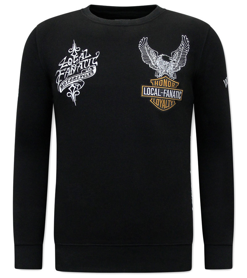 Local Fanatic Mens Sweater MC Honor & Loyalty - 11-6502Z - Black